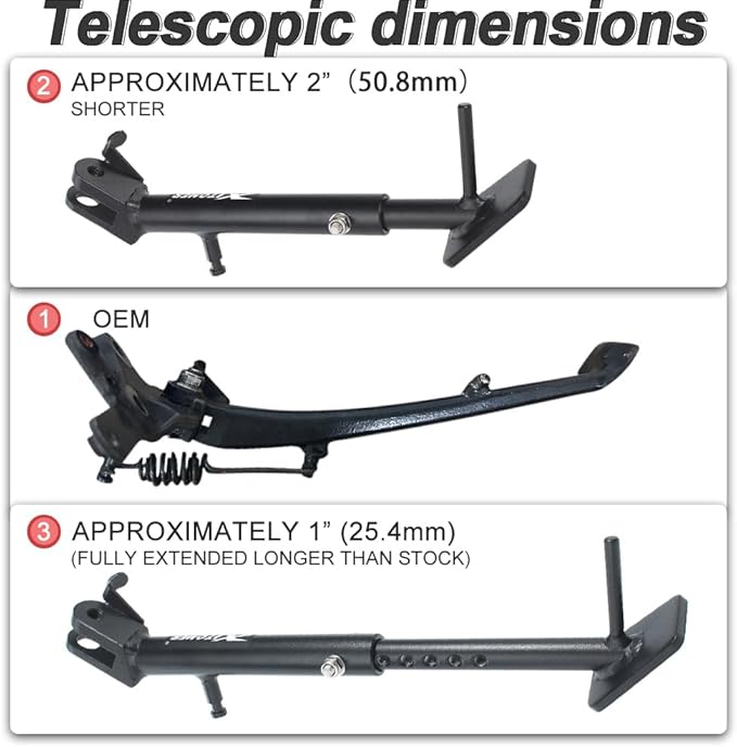 Xitomer 0-3 '' Motorcycle Adjustable Kickstand Fit for GSX1300R Hayabusa 1999-2025/ GSX1300R/ GSX-1300R Side Stand Foot Side Support