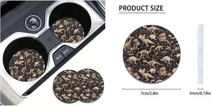 Ystardream Car Interior Seat Cover Full Set Vintage Dinosaur Seat Covers for Car for Women Automotive Vehicle Cushion Cover for Cars SUV Pick-up Truck Universal Fit for Dogs Pets Kids