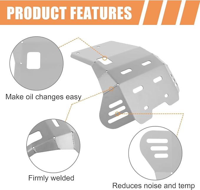 Motorcycle Skid Plate Replacement for Yamaha TW200 1987-2025 Under Engine Protection Aluminum Bash Plate(Silver)