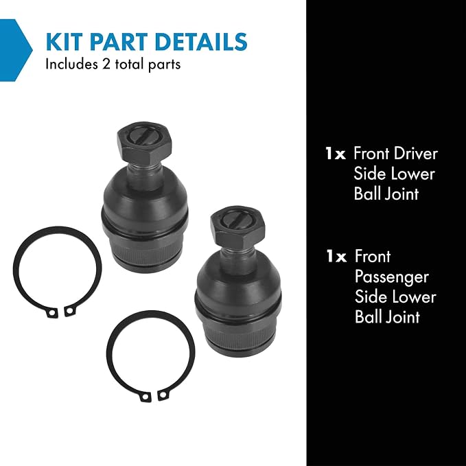 TRQ Front Lower Ball Joint Set Compatible with 70-91 Chevrolet 72-99 Dodge 72-96 Ford GMC 71-80 International 72-91 Jeep 75-81 Plymouth