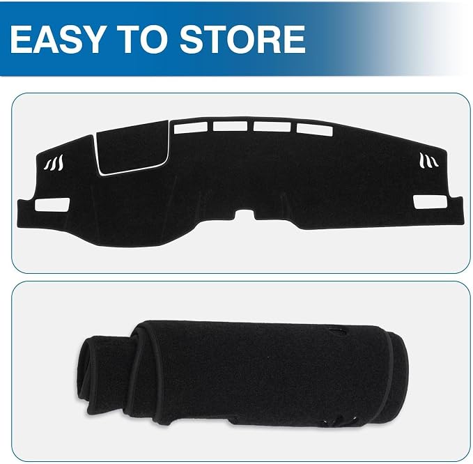 KUST Black Dash Cover for Toyota Venza 2021 2022 2023 2024 (LE, XLE, Limited) Left Hand Driving Polyester Dashboard Cover Non-Slip Center Console Dash Cover Sunshade Windshield No Glare
