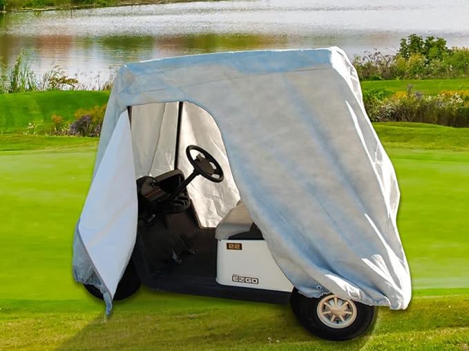 CarsCover HD Waterproof Golf Cart Cover 2 Passenger 5 Layer Storage Covers for Yamaha, Club Car, EZ Go (Fit up to 95 inch Long)