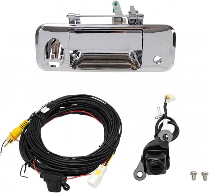 TRQ Rear View Camera Kit Chrome Compatible with 2007-2013 Toyota Tundra
