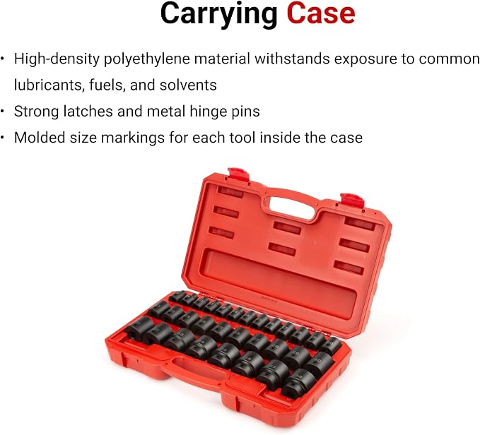 TEKTON 1/2 Inch Drive Impact Socket Set, 31-Piece | SID92327