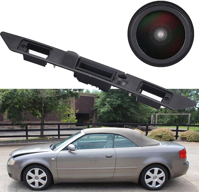Super HD Car Rear View Trunk Handle Parking Rear View Reverse Backup Camera with Switch, for Audi A4 S4 RS4 8E2 B6 8EC 8ED 8H7 8HE B7 B8 8K2/A4 Avant 8E5 86/A4 Cabrio Convertible 8H 8H7 8HE 8ED B6 B7