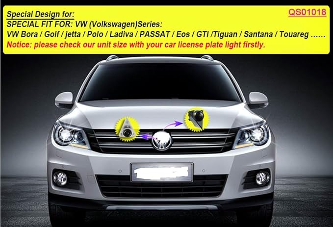 Car Front Logo Front View Parking Camera Replacement for Tiguan EOS GTI CC Bora Touran Variant Sharan Candy Multivan T5 T4 Scirocco Phaeton Beetle Golf Bora Lavida Jetta Touareg Passat Lavida Polo