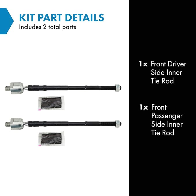 TRQ Inner Left and Right Tie Rod Set 2 Piece Compatible with 14-18 Subaru Forester 16-18 Subaru Crosstrek 19-23 Crosstrek 21-23 Sport 17-19 Impreza