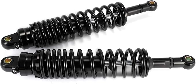 360mm 380mm 400mm 420mm Universal Motorbike Air Shock Absorber Rear Suspension ATV Quad Scooter Dirt Bike For YZF-R1 YZF-R6 YZF-125 XC EXC XCF (Black, 13.38 inch 340mm)