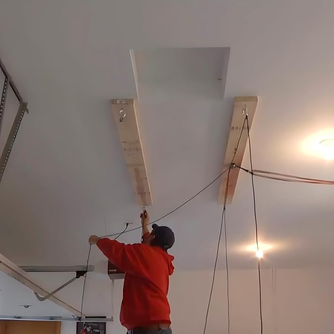 ALLCOS Hard Top Removal Lift for Jeep Wrangler JL JK Models and Ford Bronco, 12ft Hardtop Overhead Garage Storage Hoist with Anti-Drop System, Supports 8-16 ft. Ceiling