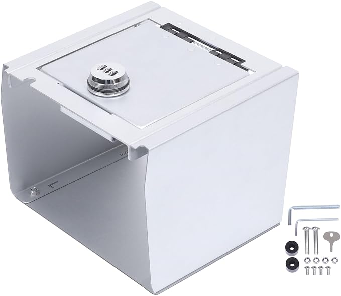 Car Center Console Lock Safe Box Armrest Storage Compatible with Toyota Tacoma 2016-2023 Center Console Lock Box Armrest Security Organizer Tray Vault with 3 Digit Combo Password Insert Accessories