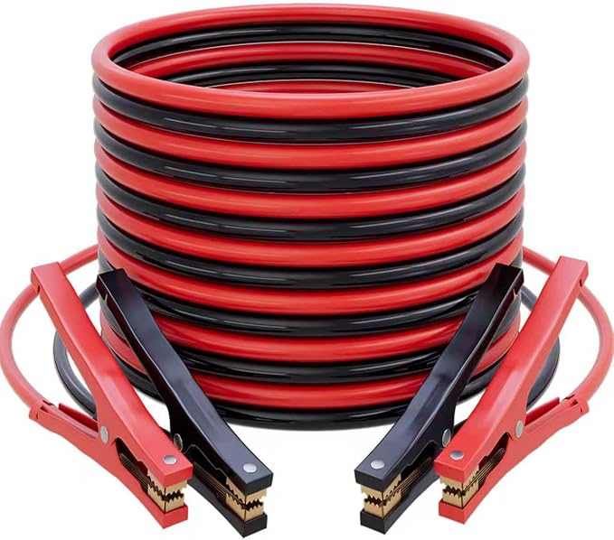 Jumper Cables for Car Battery, 6 Gauge 16 Feet 600AMP, Automotive BoosterCables for Jump Starting Dead or Weak Batteries with Carrying Bag Included