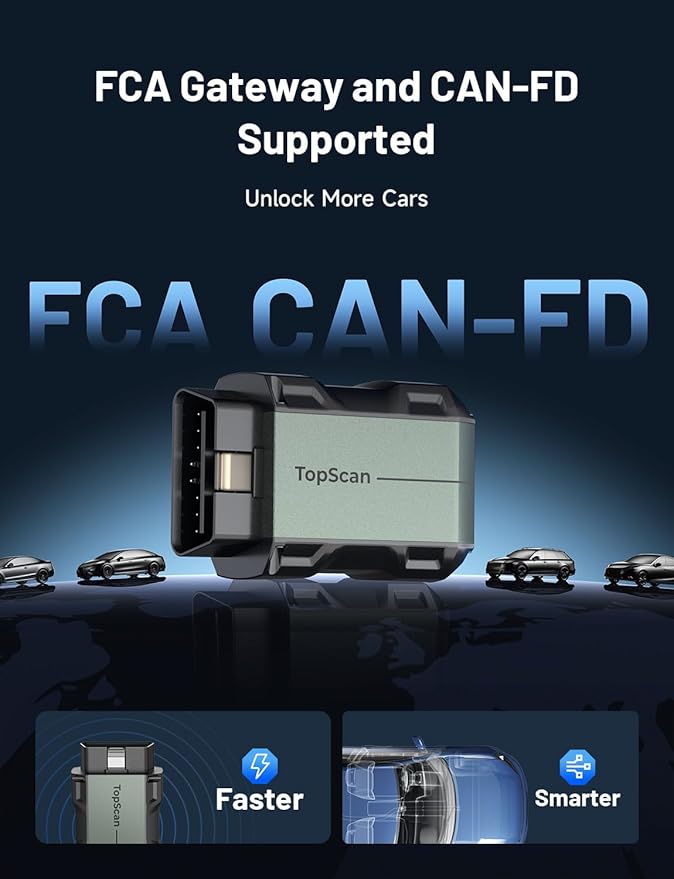 TOPDON TopScan Lite OBD2 Scanner Bluetooth, Bi-Directional Scanner Wireless All System Diagnostic Tool for iOS & Android, 8+ Hot Reset, Repair Guides, Check Engine Car Code Reader, Performance Test