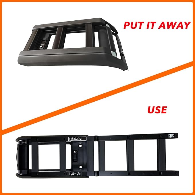 OEM Style Black Foldable Side Ladder with Locking Mechanism for 2024-2026 Toyota Land Cruiser Prado J250/LC250/1958 - Tailgate Mounted Climbing Ladder