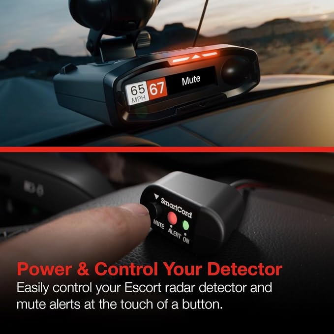 Escort Radar Detector SmartCord Directwire with Red Light for MAX 360, MAX 360c, IX, IXc, 9500 IX, MAX II, MAX 3, MAX 4, MAX 360c MKII, MAX 360 MKII, MAXcam 360c, Redline 360c and Additional Models