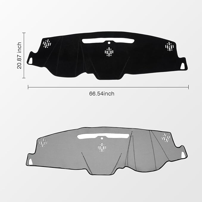 KUST Black Dash Cover for 2015-2020 Chevrolet Chevy Tahoe/Suburban/GMC Yukon (Without HUD) Polyester Dashboard Cover Non-Slip Interior Accessories for Tahoe