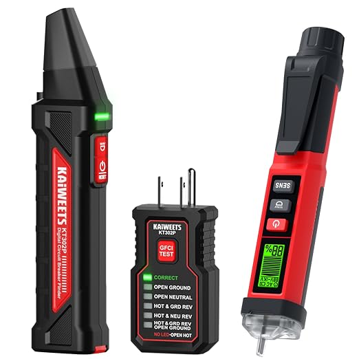 KAIWEETS Circuit Breaker Finder Tool Kit KT302P and KAIWEETS Non-Contact Voltage Tester Pen KTL01