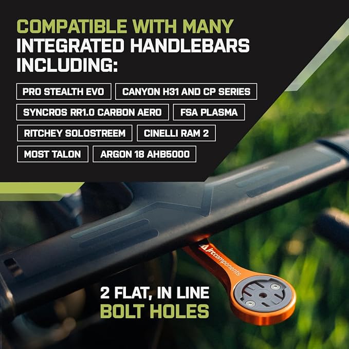 JRC Components Wahoo Computer Mount | Amplitude Computer Mount - Wahoo GPS Cycling Computer | Wahoo Elemnt Bolt Bike Computer - Elemnt Mount | Elmnt Wahoo - Bar Fly Mount | Wahoo Mount - Black