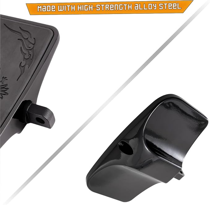 Kinglemc Rear Passenger Footpeg Passenger Peg Floorboard for Harley Dyna Electra Glide Road Electra RoadKing Fatboy Sportster 883 1200 Sportsters Dynas Softails V-Rod (Eagle 7.9 * 4.5", Black)