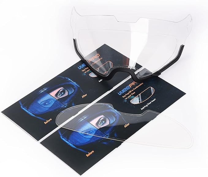 Anti Fog Film for Motorcycle Helmet Visor Compatible with QWART Helmet Visor Protector Film Defogger Fog Resistant for Helmet Lens 3.6" x 10.55"