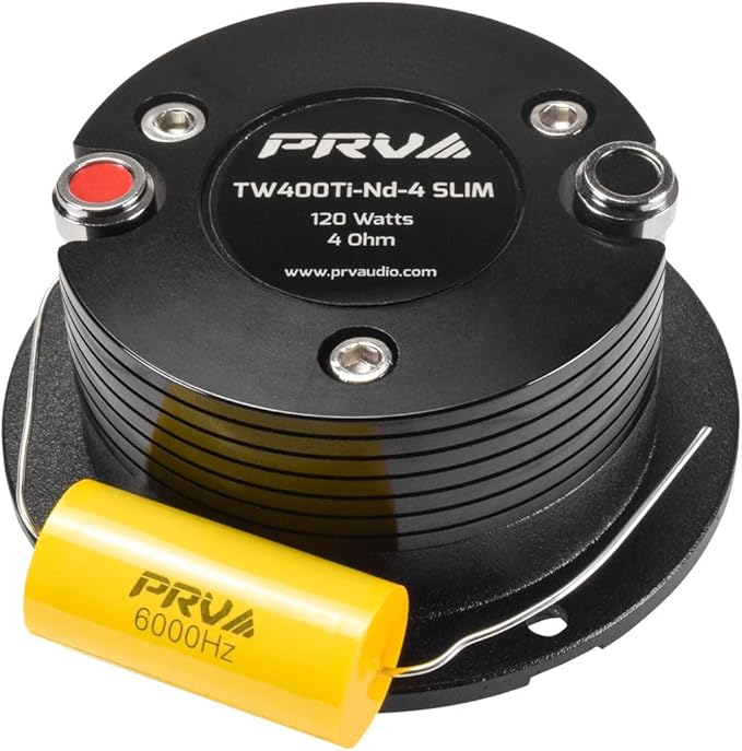 PRV Audio Bullet Super Tweeters Neodymium, 3 Inch PRV Tweeter Black TW400Ti-Nd-4 Slim 240 Watts 4 Ohm, Easy to Mount, 3 Inch Speaker Replacement (2 Tweeters)