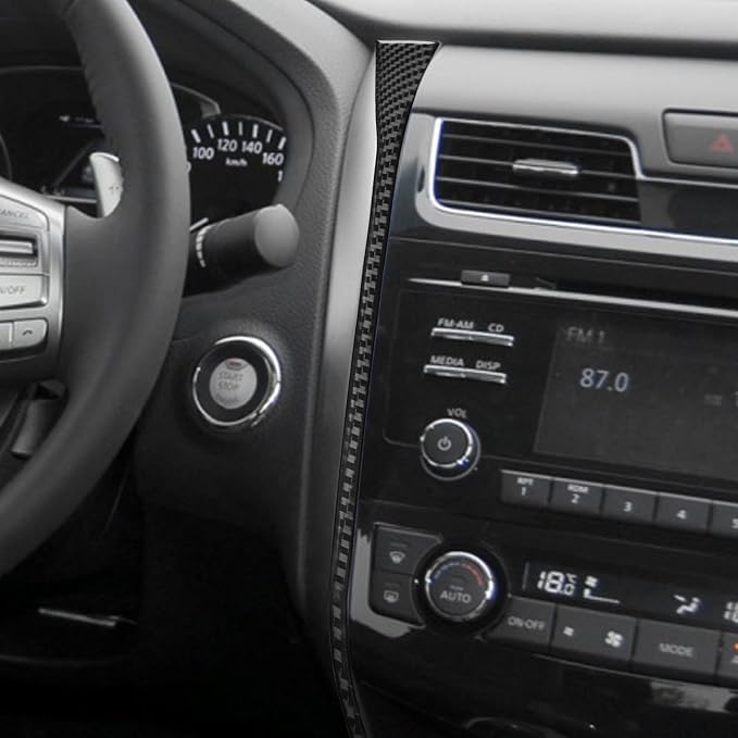 Soft Real Carbon Fiber Compatible with Nissan Altima 2013 2014 2015 2016 2017 2018 Interior Accessories Central Control Navigation Screen Side Panal Decorative Strip