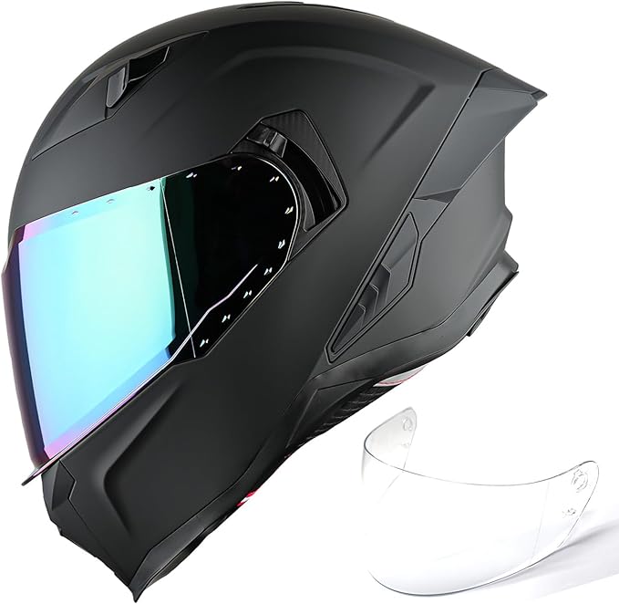 1Storm Motorcycle Full Face Helmet for Adults Men and Women Street Bike Racing Helmet DOT Approved with one Extra Clear Shield