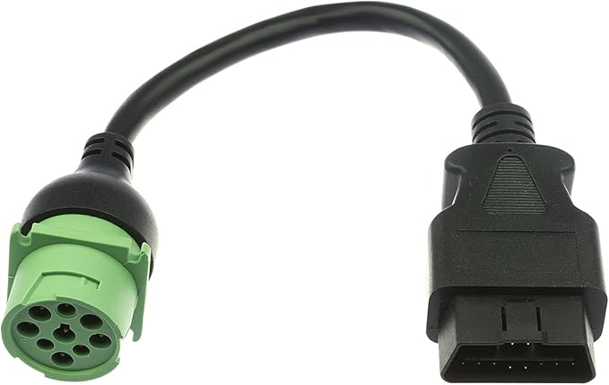 My20 ELD OBD-II to 9 pin Cable Adapter (J1962-J1939), Diagnostic ECM Port Adapter for Electronic Logging Device