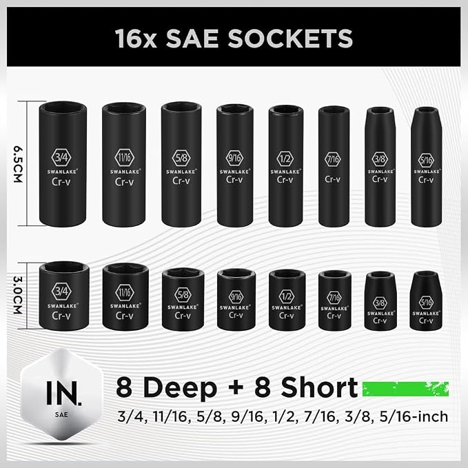 Bundled products-2 items: 50PCS 3/8" Drive Impact Socket Set & 232PCS Screwdriver Bit Set
