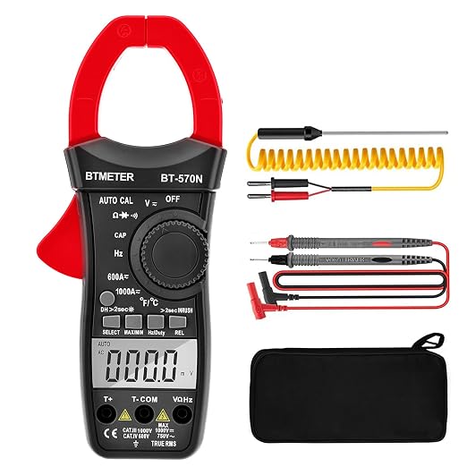 Inrush Current Clamp Multimeter, BTMETER BT-570N TRMS 5999 Display Clamp-on Amp Meter for AC/DC Voltage Amperage Ohm Temperature Test