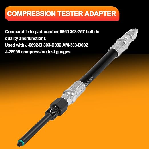 YMT 303-757 Diesel Compression Tester Adapter Hose Fits for Ford Pickups and Vans with 6.0L Powerstroke Diesel Engines 2003-2006,Replace for 6660