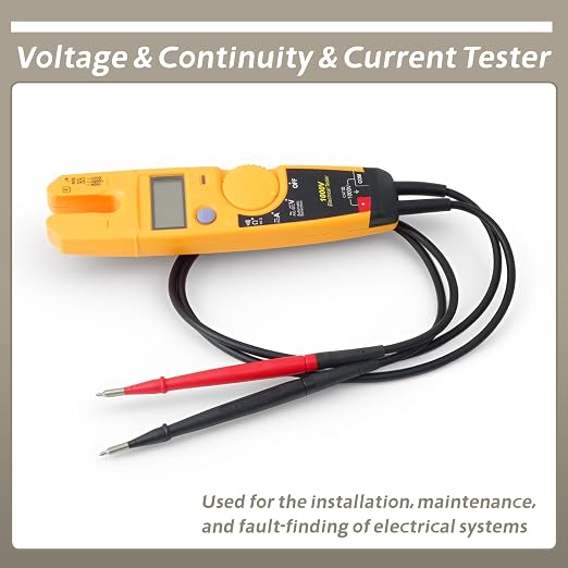 T5-1000 Voltage Continuity and Current Tester Replacement for Fluke Handheld Electrical Testing Tools, OpenJaw Design for Current Measurements Without Metal Touching, Slim Reach Probe Tips
