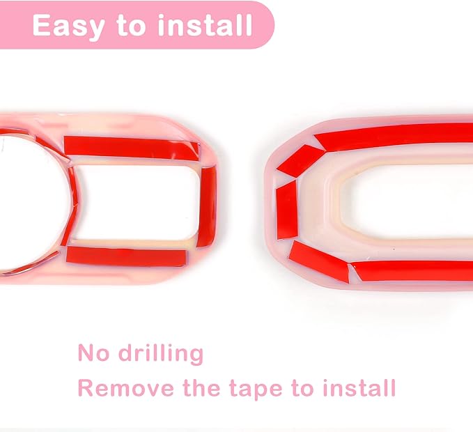 CheroCar 21PCS Full Set Interior Decoration Trim Kit for 2018-2026 Jeep Wrangler JL JLU & Gladiator JT Steering Button Frame, Air Conditioning Vent, Reading Light,Speaker (Pink)