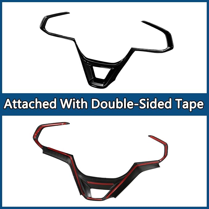Interior Steering Wheel Center Cover Frame Trim Anti Scratch Glossy Black ABS Protective Decorative Accessories Kit for Chevrolet Trailblazer 2024 2025 2026/TRAX 2023-2025