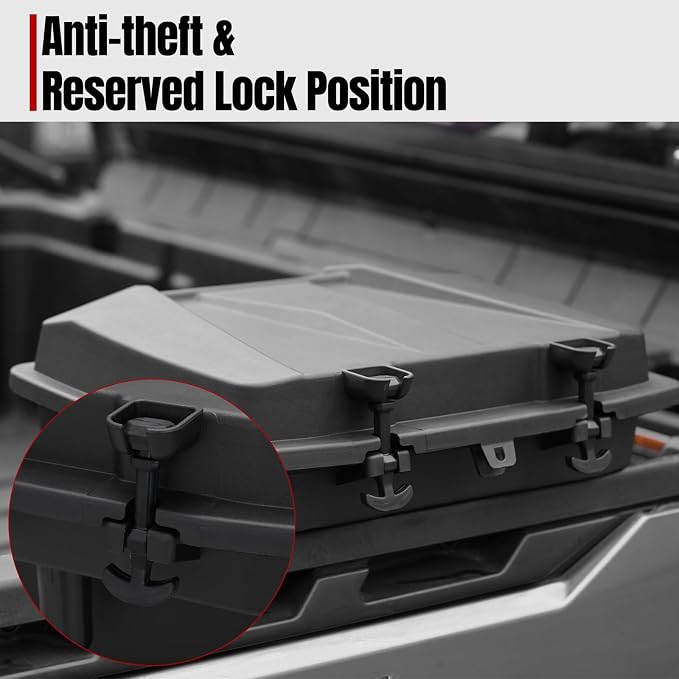 A & UTV PRO Bed Storage Box for Can Am Defender, HD10 HD9 HD8 HD5 Max/Can Am Commander, Compatible with Can-Am Defender 2016-2026 Accessories Removable Tool Box Rear Cargo Box