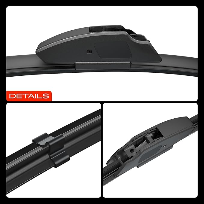 A-Premium 24"/18"/14" Windshield Wiper Blades Compatible with Hyundai Santa Fe 2007-2012 & Mazda CX-5 2013-2016 - Front Rear Wipers Blade Set for Hook/RL2, with Wear Indicator & Towel (Pack of 3)