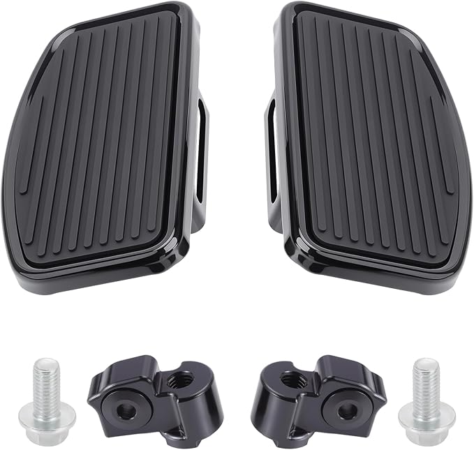 Motorcycle Rider Footboard Front Footpegs for Indian Scouts/Sixty/Bobber 2015-2024, Aluminum Anti-Slip Wide Foot Pegs Footrest Driver Floorboards Motorbike Highway Accessories (Black)