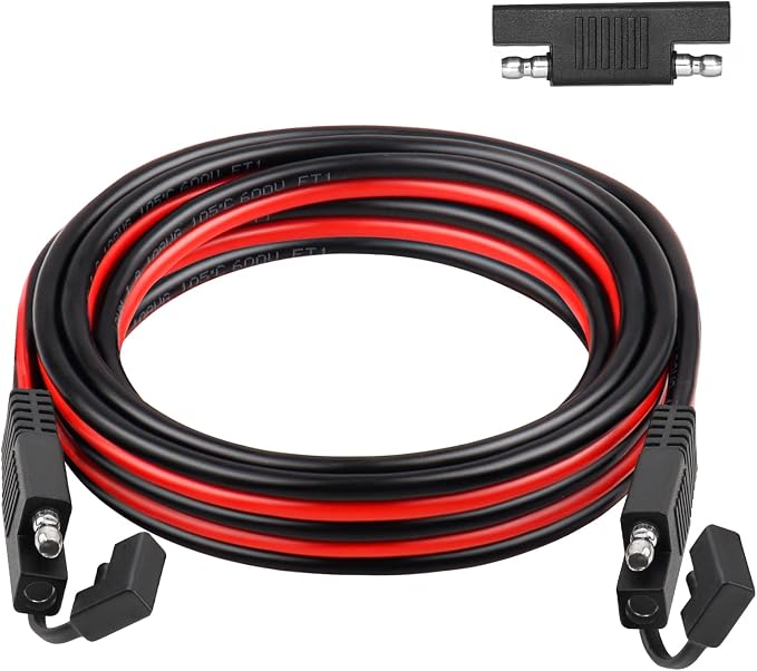 SAE Extension Cable 10AWG 10FT Quick Disconnect Tinned Copper Wire with SAE Connector Wire for Solar Panel, Battery, Tender Motorcycle, Automotive RV, Cars Tractor 10 Gauge