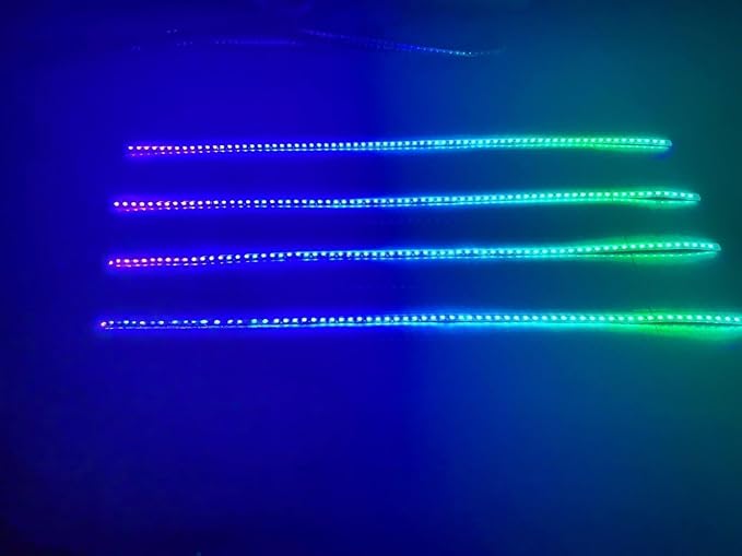 4PCS 4FT (1.2M) RGB Dream Color Chasing LED Light Strips, Bluetooth + Remote | for Polaris Slingshot Hood, Underglow, Grille, Fender, Wheel | Lights for Slingshot