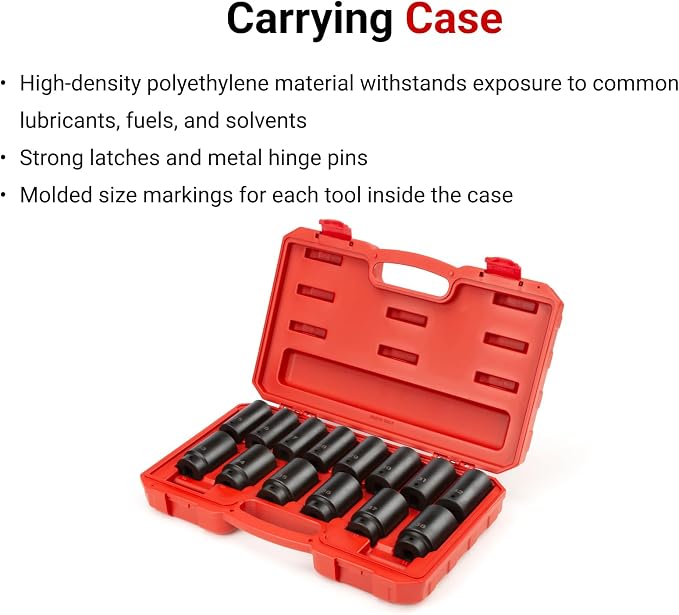 TEKTON 1/2 Inch Drive Impact Socket Set, 14-Piece | SID92333