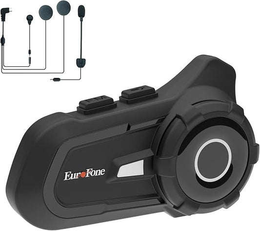 EuroFone S2 Motorcycle Bluetooth Headset 5.1-1 Pack Waterproof Helmet Headsets with Dual Mics for Rider Intercom | Sunscreen Dustproof BT Speakers for Motorcycle Accessories（1PCS