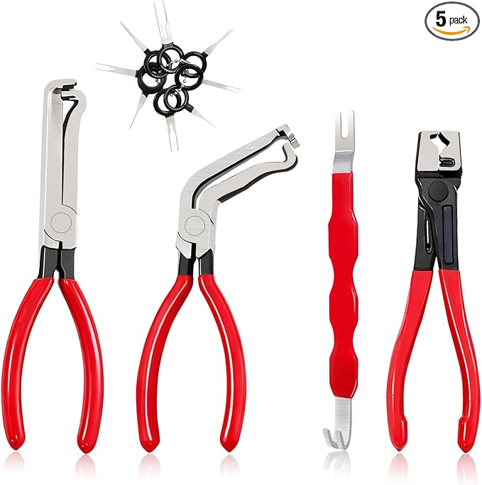 Portable Electrical Disconnect Pliers: 2026 Upgraded Dual Angled Automotive Connector Separator Tool Set with Case for Car Battery Terminal and Wiring Harness Removal in Tight Engine Space