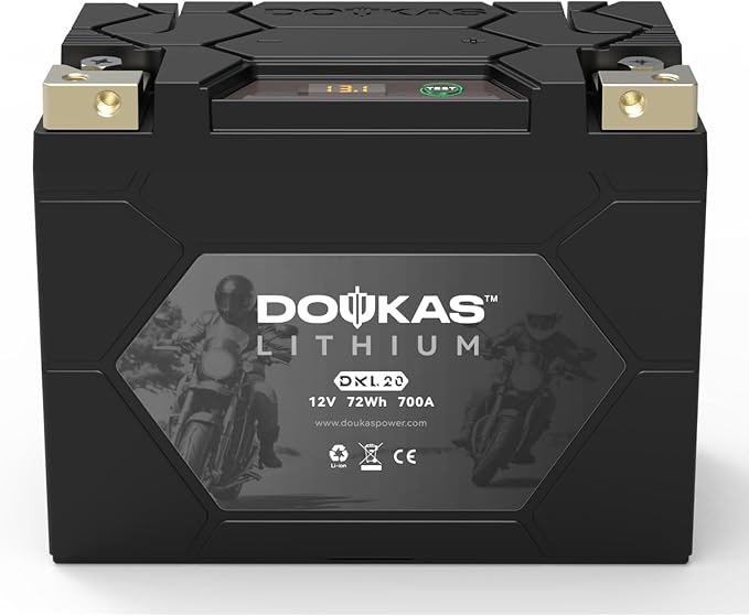 DKL20 YTX20L-BS 700A LiFePO4 Motorcycle Lithium Battery, 12V 6Ah Powersports Battery, Compatible Jet Ski, ATV, Lawn Mower, Scooter, Generator Battery, Snowmobile