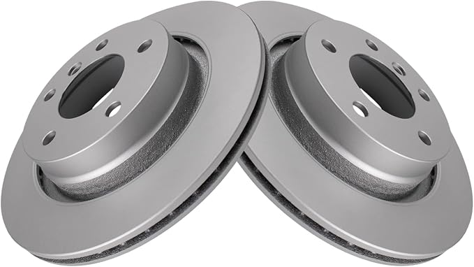 TRQ Rear Brake Rotor Set G Coated Vented Compatible with 1996-1998 328i 1998 328is 1999-2000 323i 2000 323Ci 2000 328Ci 2000 328i 2001-2006 325Ci 2001-2005 325i