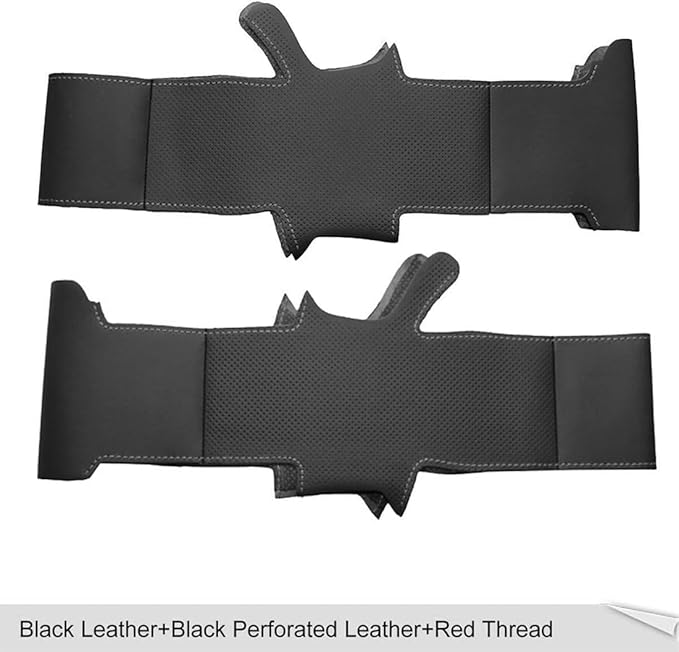 Loncky Carbon Fiber Black Genuine Leather Steering Wheel Cover for Honda Civic 9 Civic 2012 2013 2014 2015 Hand Stitched Custom Fit Car OEM Parts Interior Accessories