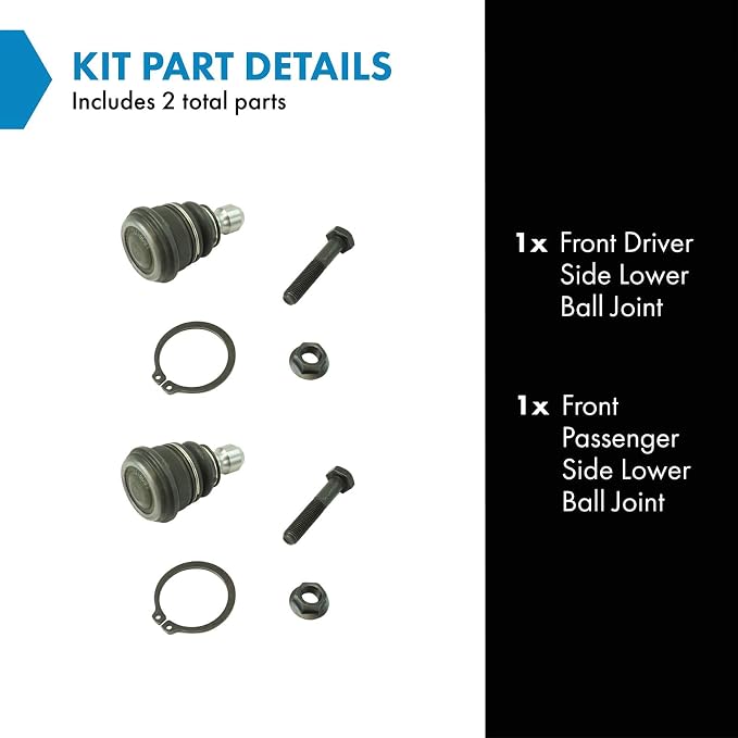 TRQ Front Lower Driver and Passenger Side Ball Joint Set Compatible with 2012-2017 Kia Rio 2010-2013 Soul 2020-2021 Soul 2021-2022 Seltos