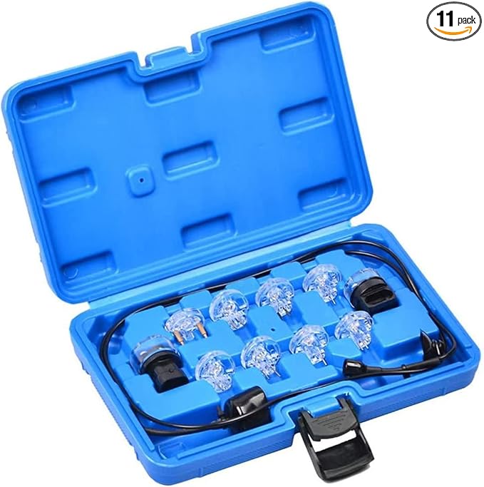 Noid Light Test Kit, Fuel Injector Tester Tool Noid Light Set, Fuel Light Fuel Injector Tester Kit （11-Piece）