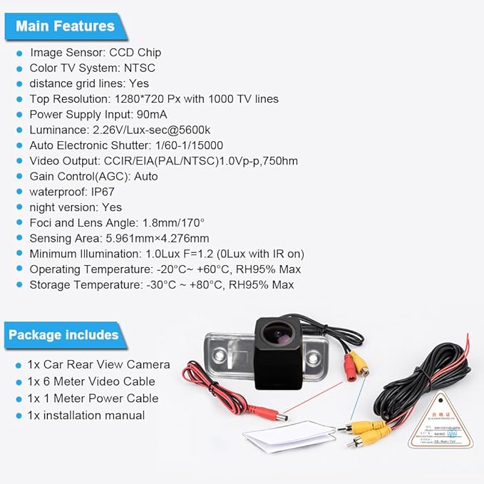 Car Camera Replacement for MB E CLS SLK C W211 S211 E55 E63 E200 E220 E230 E240 E270 E280 E300 E320 E350 E430 E500 E550 C219 CLS280 CLS300 CLS320CDI CLS350 CLS500 CLS550 CLS55 CLS63 W219