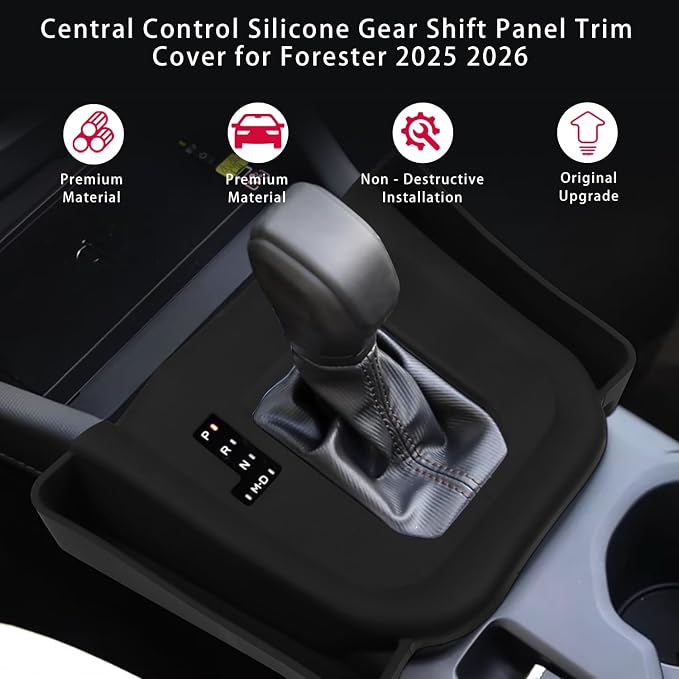 Central Control Silicone Gear Shift Panel Trim Cover for Forester 2025 (Base Premium Sport Wilderness Limited Touring) Gear Shift Control Anti-Scratch Panel Protective Cover