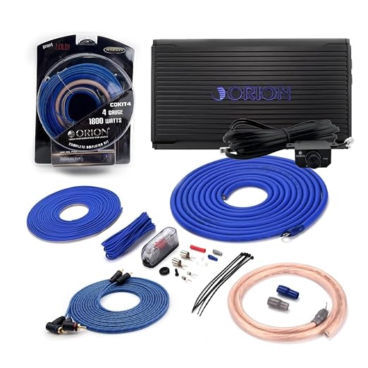 Orion CEA1200.1D Class-D Monoblock Subwoofer Amplifier + COKIT4 4 Gauge Amp Wiring Kit Combo, 4800W Max, 1200W RMS Car Audio Amp Install Bundle