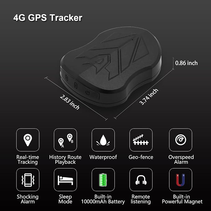 SinoTrack GPS Tracker for Vehicles,4G LTE GPS Tracking Device,ST-915L Real time Strong Magnetic Tracker for Car Motorcycle Taxi Truck Bus